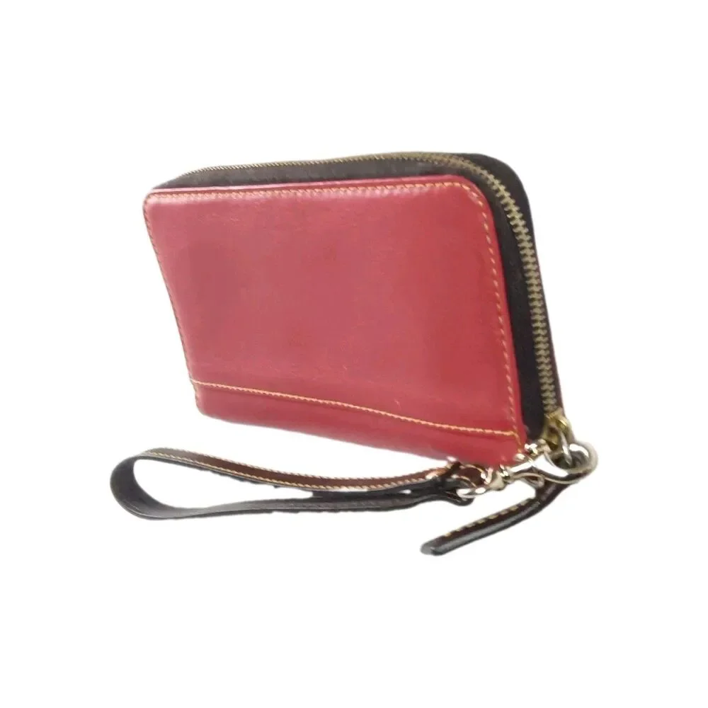 Dooney and Bourke Leather Wristlet Medium Size Red